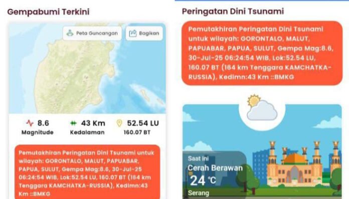 Gempa Magnitudo 8,6 SR Di Rusia, BMKG_ Potensi Tsunami Perairan Indonesia