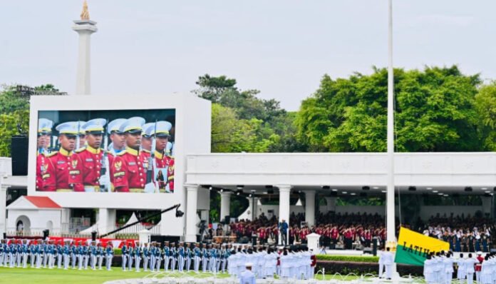 Gladi bersih Upacara HUT Ke-80 Kemerdekaan Republik Indonesia Kamis, 14 Agustus 2025.