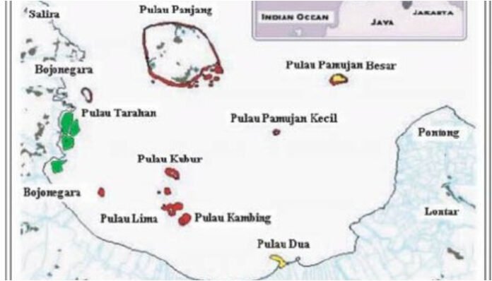 Ilustrasi – Peta lokasi delapan pulau di Teluk Banten yang menjadi objek sengketa antara Pemkot dan Pemkab Serang.