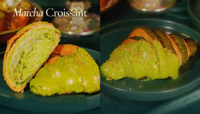 Croissant bakar lumer isi matcha viral.