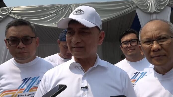 Wakil Gubernur Banten, Achmad Dimyati Natakusumah, saat menyampaikan pemenuhan modal Jamkrida sebesar Rp100 M lewat inbreng (Bantentv.com/ Hendra)