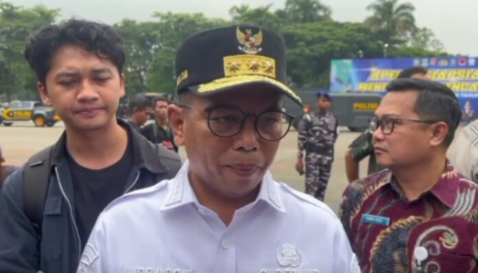 Gubernu Banten Andra Soni saat menanggapi pemangkasan anggaran bpjs