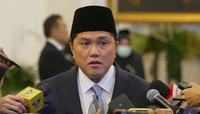 Menpora Erick Thohir memberikan keterangan pers usai pelantikan di Istana Merdeka, Jakarta, Rabu, 17 September 2025.