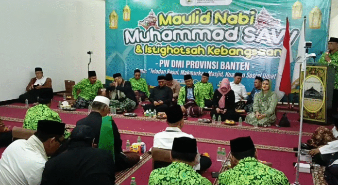 PW DMI Banten menggelar Maulid Nabi dan Istighosah Kebangsaan di Masjid Raya Al Bantani, Sabtu 6 September 2025 (Bantentv.com/ Hendra)
