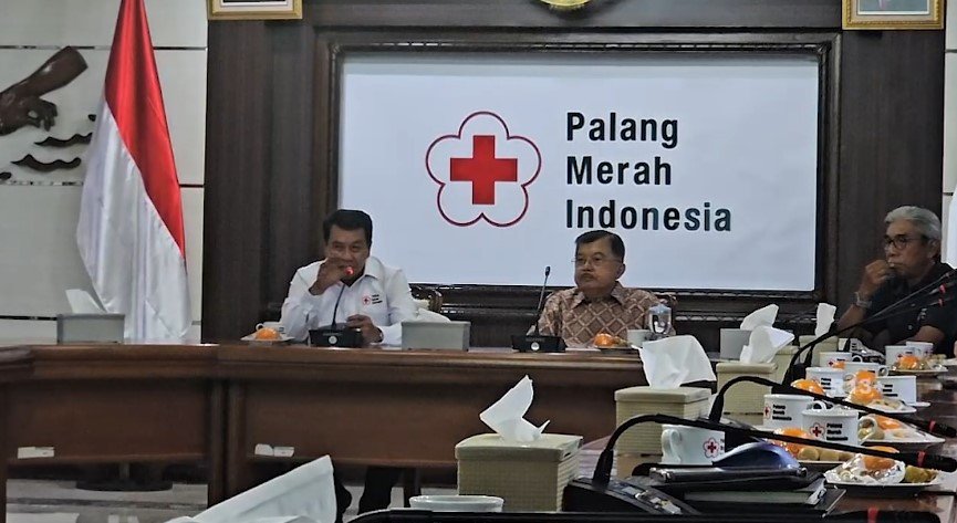 Penyerahan bantuan sosial Pemkab Tangerang untuk Gaza di Markas PMI Jakarta pada Selasa, 16 September 2025 (Bantentv.com)