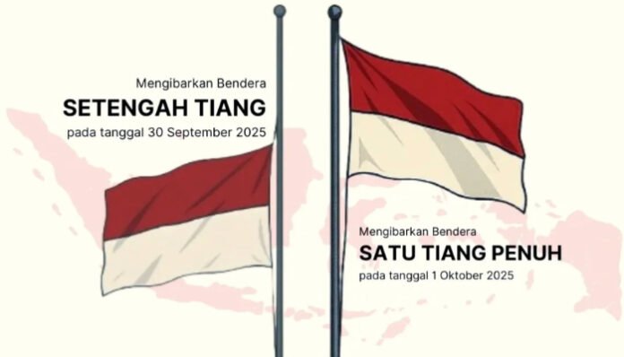 Pamflet imbauan pemerintah untuk mengibarkan bendera setengah tiang pada 30 September (Foto_ Pemkab Wonogiri)