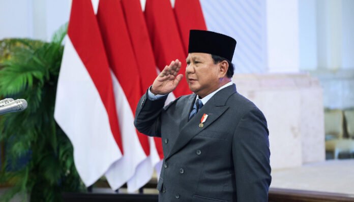 Presiden Prabowo Subianto saat Pelantikan Menteri Kabinet Merah Putih Baru (Foto_X@prabowo)