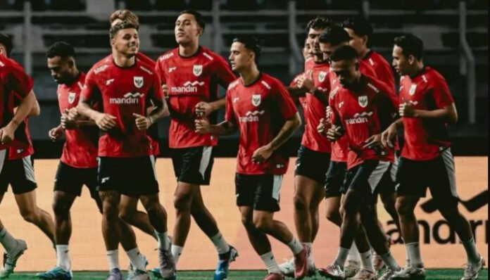 Para Pemain Timnas Indonesia dalam sesi latihan Jelang FIFA Matchday.