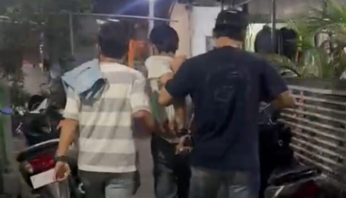Tim Resmob Satreskrim Polres Serang ringkus salah satu pelaku begal, di Cikande, Serang.