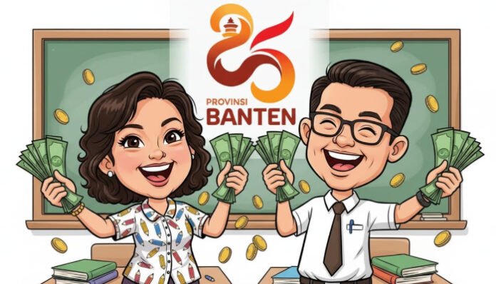 Ilustrasi guru mendapat insentif di HUT ke-25 Banten (Foto AI)