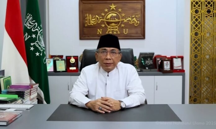 Ketua Umum PBNU, KH Yahya Cholil Staquf atau Gus Yahya, saat menyampaikan protes keras terhadap tayangan Xpose Uncensored Trans7 (Instagram/ yahyacholilstaquf)