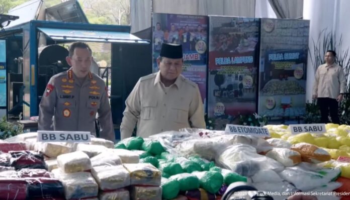 Prabowo Hadiri Pemusnahan Narkoba Polri Musnahkan 2,1 Ton Narkoba, Prabowo: Jangan Kalah dari Kartel