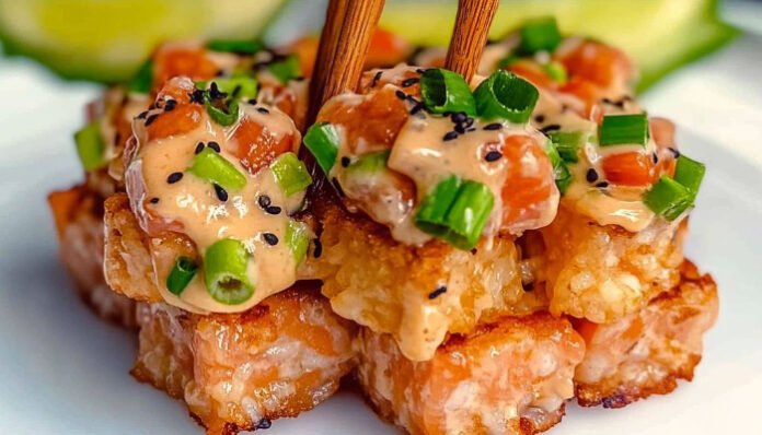 Crispy Rice Salmon Viral TikTok.