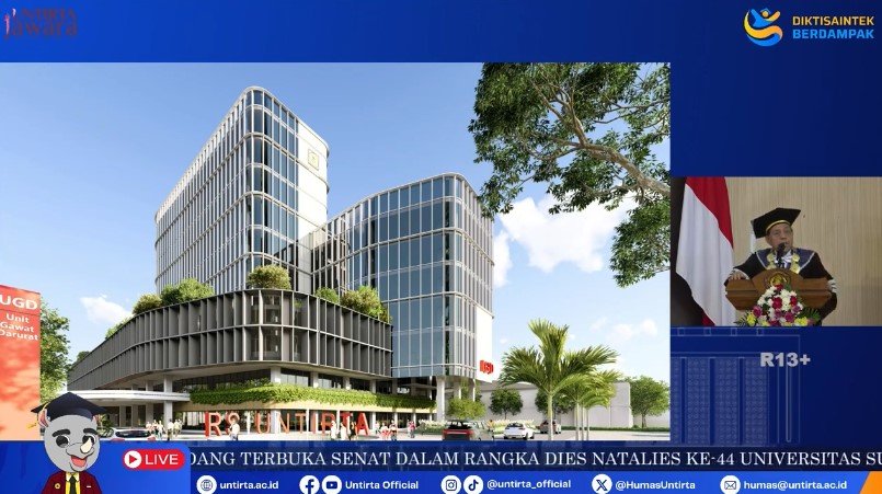Sambutan Rektor Universitas Sultan Ageng Tirtayasa (Untirta), Prof. Fatah Sulaiman, sekaligus menyatakan perencanaan pembangunan Rumah Sakit Pendidikan Untirta (Bantentv.com)