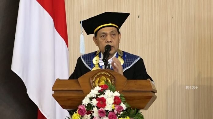 Sambutan Rektor Universitas Sultan Ageng Tirtayasa (Untirta), Prof. Fatah Sulaiman, sekaligus menyatakan perencanaan pembangunan Rumah Sakit Pendidikan Untirta (Bantentv.com)