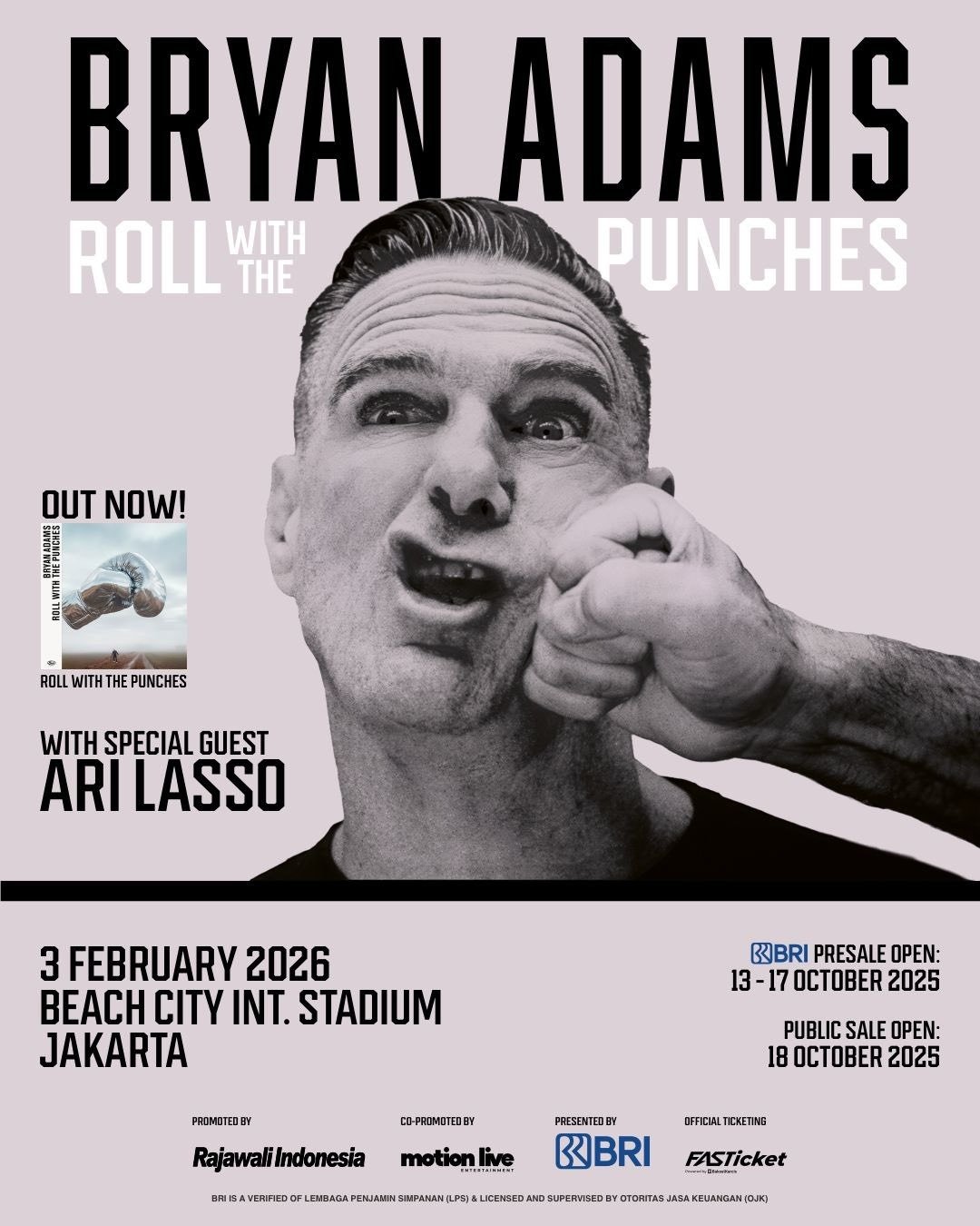 Poster Konser Bryan Adams di Jakarta (Instagram/ @rajawaliindonesia)