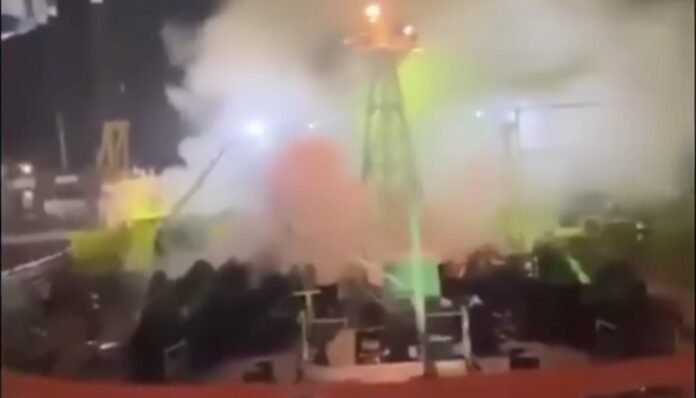 Kapal Tanker MT Federal II Terbakar Di Batam (Dok. Tangkapan Layar)