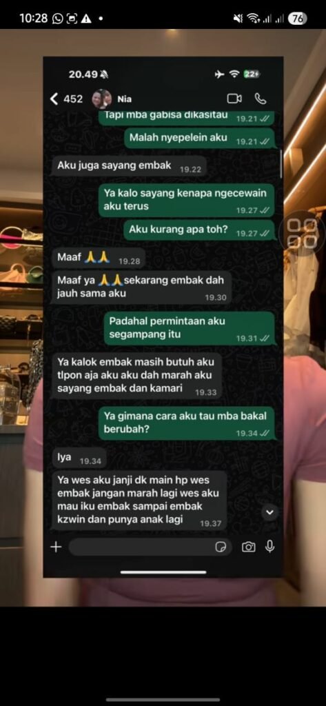 Bukti chat Jennifer dengan mantan pengasuh Kamari