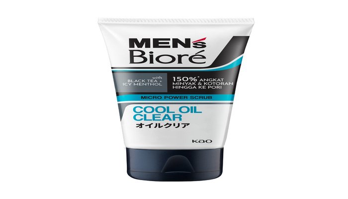 Men's Biore Scrub Facial Wash Cool Oil Clear (foto/mens biore)