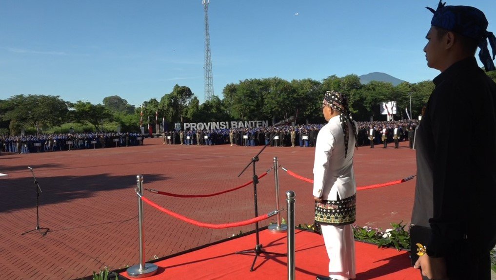 Upacara peringatan HUT ke-25 Banten di KP3B pada 4 Oktober 2025 (Bantentv.com/ Hendra)