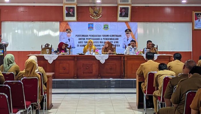 Rakor Penguatan Forum Kemitraan untuk Pencegahan dan Pengendalian Penyakit ATM di Kabupaten Serang. (Foto: Dinkes Serang) 