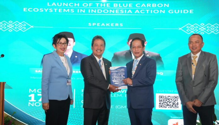 Peluncuran Peta Jalan dan Panduan Aksi Ekosistem Karbon Biru Indonesia pada ajang COP30.