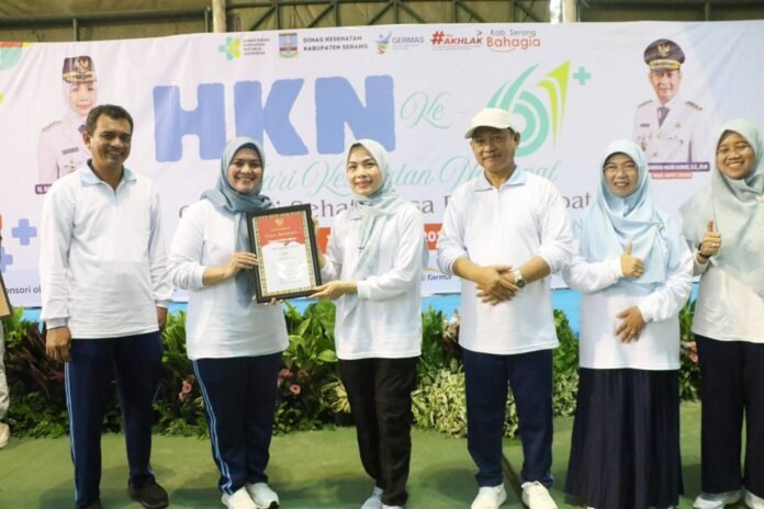Momentum puncak Peringatan Hari Kesehatan Nasional (HKN) ke-61 tingkat Kabupaten Serang (Bantentv.com/ Riki)