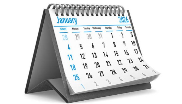 Ilustrasi Kalender Januari 2026 (Foto/iStockphoto)