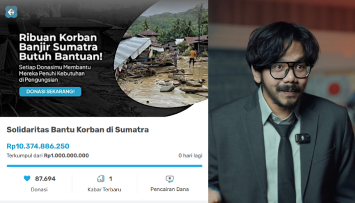 Ferry Irwandi berhasil menggalang dana Rp10,3 M untuk korban banjir di Sumatera (Instagram/ @ferryirwandi)