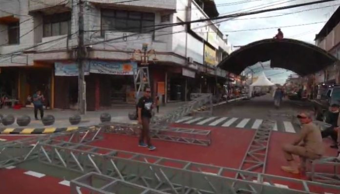 Suasana persiapan kota Serang Fair sekaligus Launching Royal Baroe . (Foto: Bantentv.com)