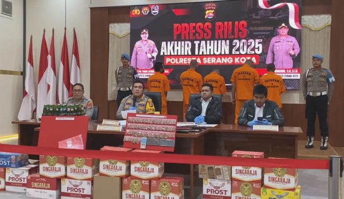 Polresta Serang Kota mencatat tren penurunan kriminalitas sepanjang 2025 (Bantentv.com/ Imron)