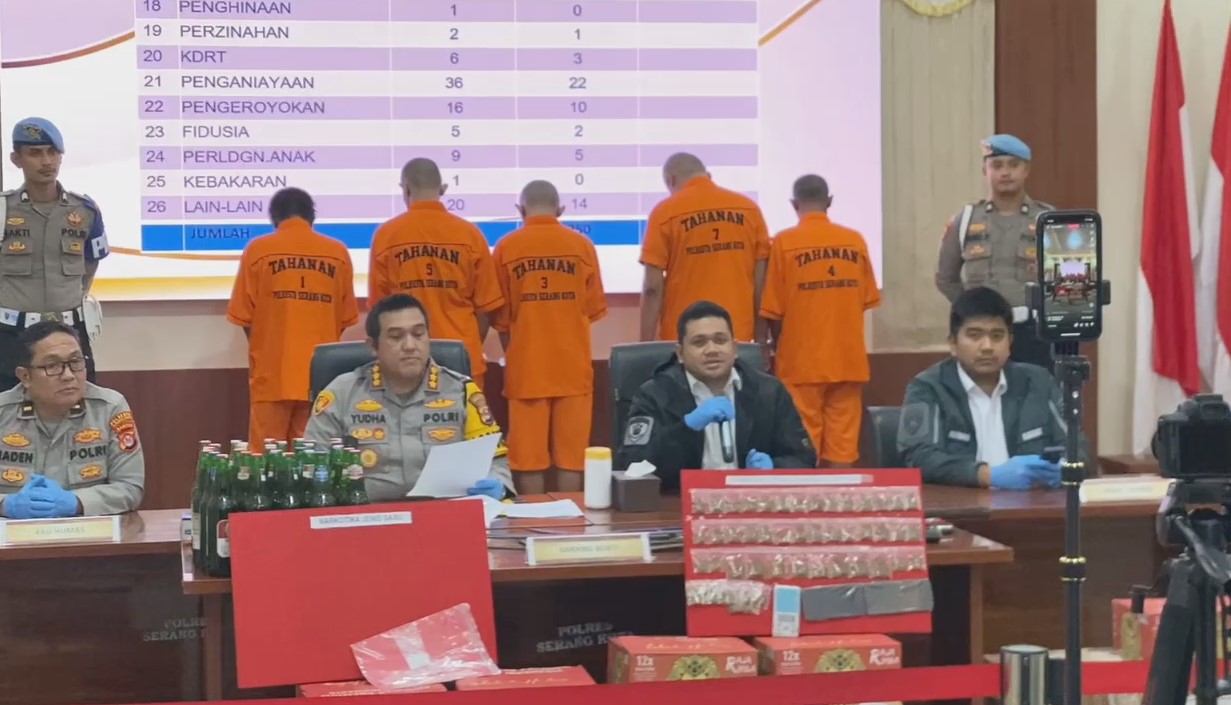 Polresta Serang Kota mencatat tren penurunan kriminalitas sepanjang tahun 2025 (Bantentv.com/ Imron)