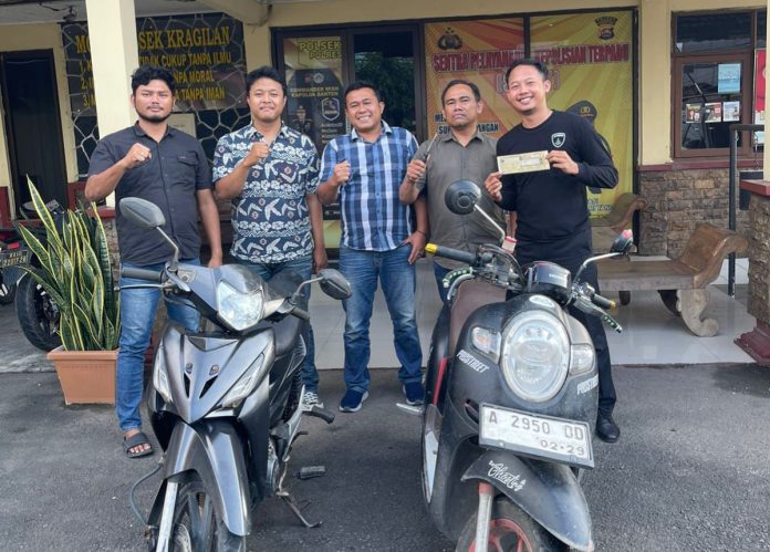 Polsek Kragilan menangkap dua pelaku curanmor spesialis motor parkiran (Bantentv.com/ Imron)