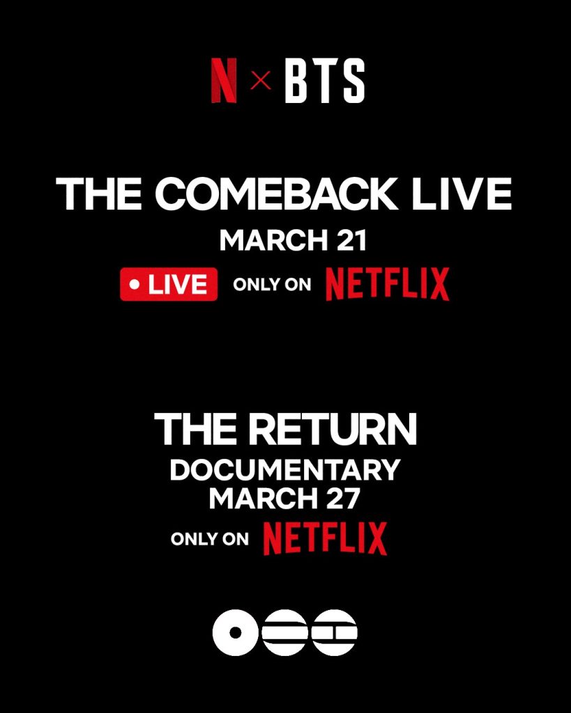 Flyer Konser Comeback BTS yang Disiarkan Langsung di Netflix (Foto : Instagram/bts.bighitofficial)