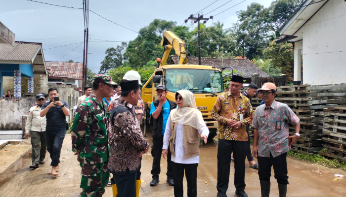 Bupati Pandeglang Tinjau Jembatan Ambruk di Desa Sinarjaya