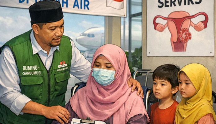 Ilustrasi pekerja migran asal Serang dipulangkan dari Arab Saudi usai diduga mengalami kanker serviks (AI)