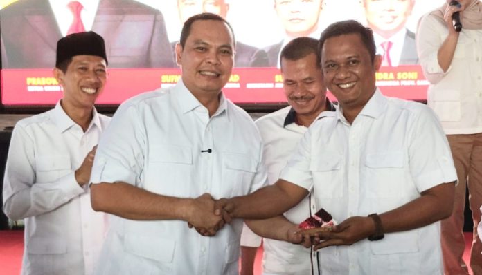 Wali Kota Serang Budi Rustandi menghadiri peringatan HUT ke-18 Partai Gerindra tingkat DPC, Minggu (8/2).