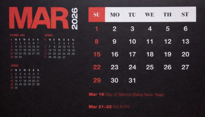 Kalender Maret 2026 (Foto/Bantentv.com)