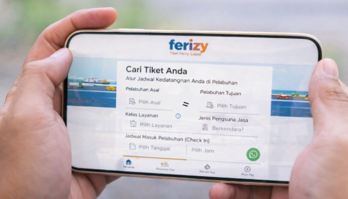 Ilustrasi pembelian tiket kapal Merak secara online melalui aplikasi Ferizy