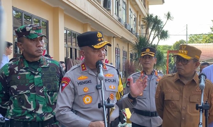 Polda Banten memastikan ketersediaan kebutuhan pangan masyarakat menjelang Hari Raya Idulfitri (Foto: Bantentv.com/ Imron)