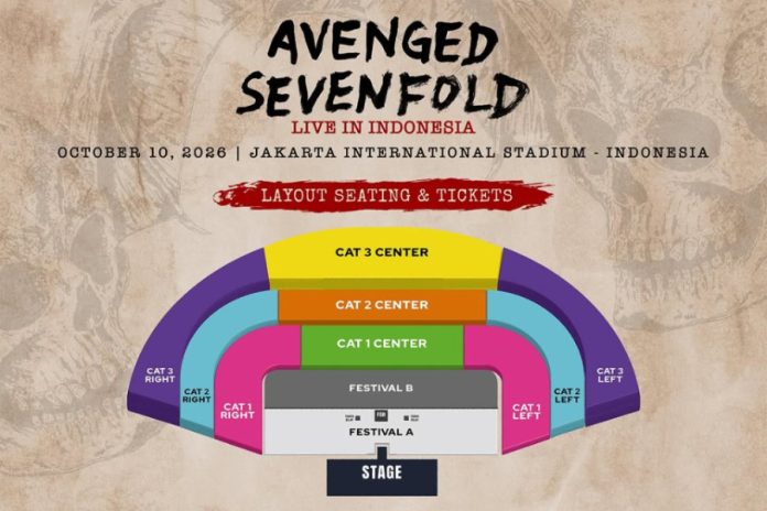 Avenged Sevenfold, A7X Indonesia, Harga Tiket Konser, Konser Jakarta, Jakarta International Stadium, Ravel Entertainment