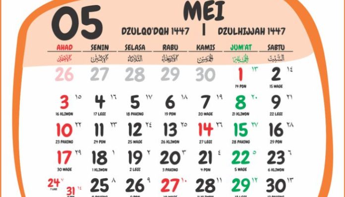 Kalender Mei 2026 (Foto/Pinterest)