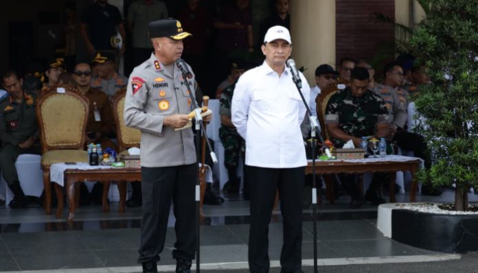 Kapolda Banten Irjen Pol Hengki saat memberikan keterangan terkait kesiapan pengamanan May Day 2026 di wilayah Banten
