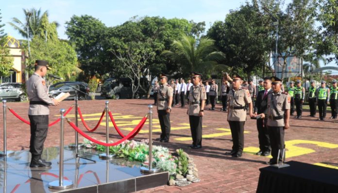Kapolres Lebak AKBP Herfio Zaki memimpin langsung upacara Serah Terima Jabatan (Sertijab) Kasat Intelkam serta tiga Kapolsek