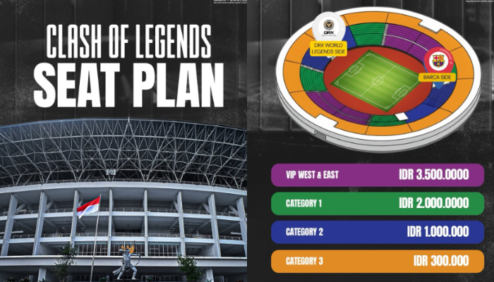 Seat Plan Barca Legends vs DRX World Legends
