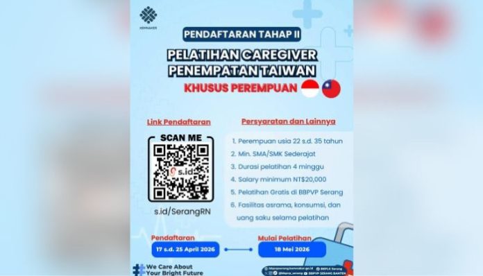 Disnakertrans Kota Serang dan BBPVP membuka pelatihan caregiver ke Taiwan (Foto: Instagram/ bbpvpserang)