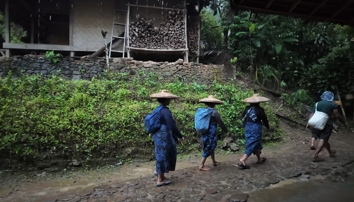 Warga Baduy pulang dari ladang (Foto/Bantentv.com)