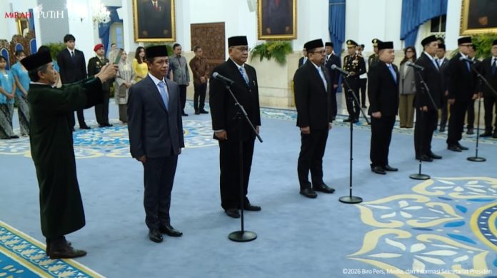 Pelantikan Pejabat Negara/Pemerintah oleh Presiden RI, Istana Negara, 27 April 2026 (Foto: YT/ Sekretariat Presiden)