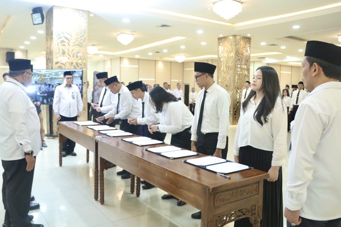 Pelantikan ASN Kemnaker di lingkungan Kementerian Ketenagakerjaan (Kemnaker) di Ruang Serbaguna Kemnaker, Jakarta, Rabu 20 Mei 2026 (Foto: Biro Humas Kemnaker)