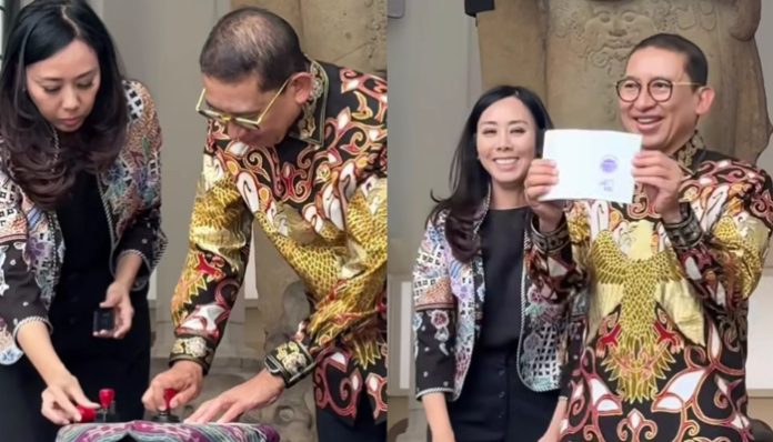 Peluncuran Museum Passport oleh Kemenbud RI Fadli Zon beserta Kepala MCB, Indira Estiyanti Nurjadin (Foto: Tangkapan layar Instagram/ Indonesian Heritage Agency)